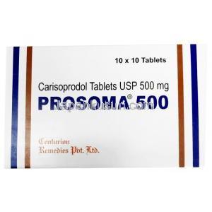 プロソマ, ソマジェネリック, カリソプロドール　500mg, 箱表面